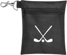 Golf Tee Bag, Waterproof Golf Tee Pouch with Rotating Clip, 6.9X5.4'' Zipper Val