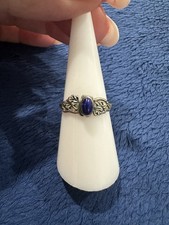 Vintage Sterling Silver Silver Cloud 925 Blue Lapis Ring, Size 7