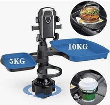 3-in-1 Car Cup Holder Expander 10" Food Tray Table 360  Rotating Phone Mount NEW