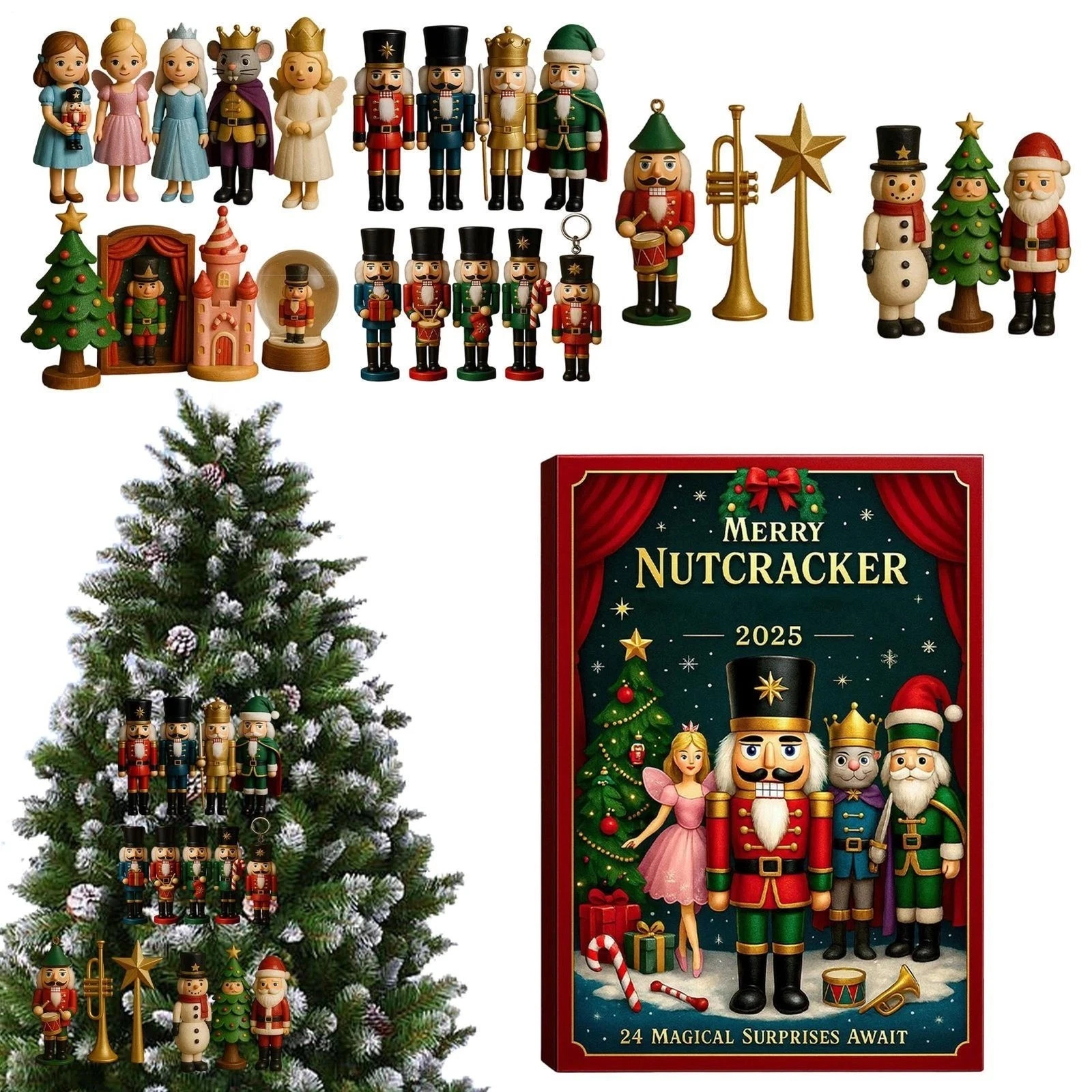 Merry Nutcracker Advent Calendar 2025 24-Day Christmas Countdown Calendar