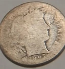 1897-S Barber Dime 90% Silver - Circulated - Mintage: 1,342,844