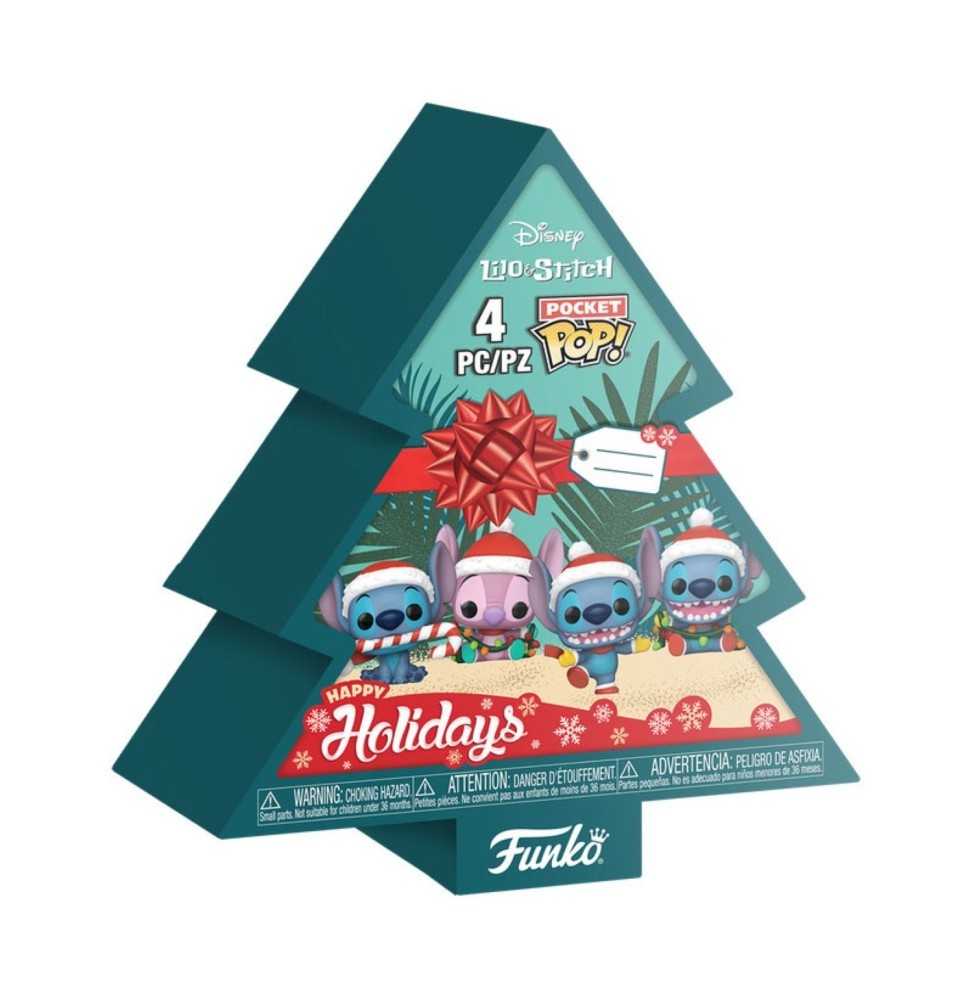 Funko Pocket Pop Disney Stitch Holiday Tree figurine pack de 4