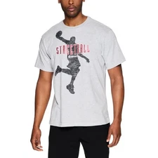AND1 Men Large Grey Heather Crew Neck Streetball Graphic Short Sleeve T Shirt