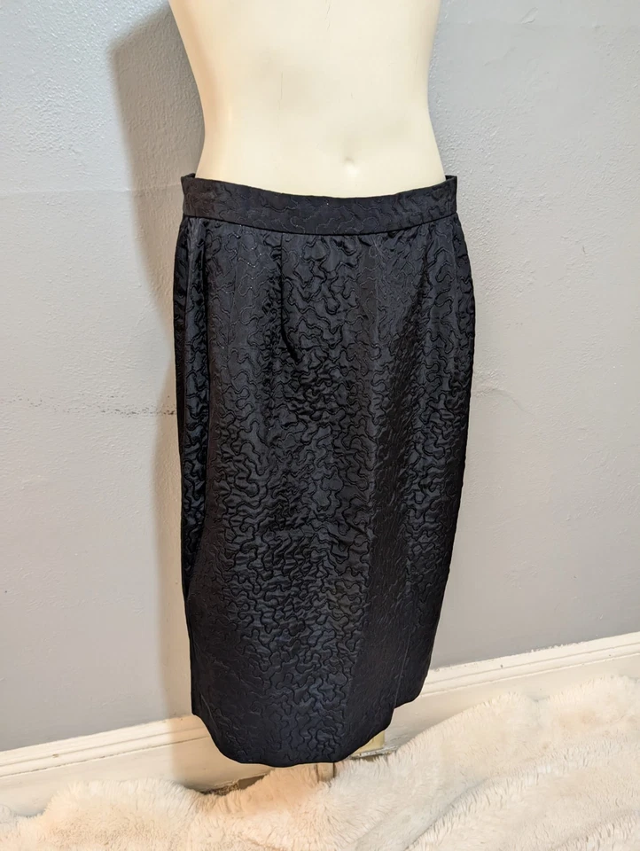 Falda Lápiz Vintage Whimsigoth 8 Negra Metálica Oficina Núcleo Hasta la Rodilla Clásica Foto 2 de 4