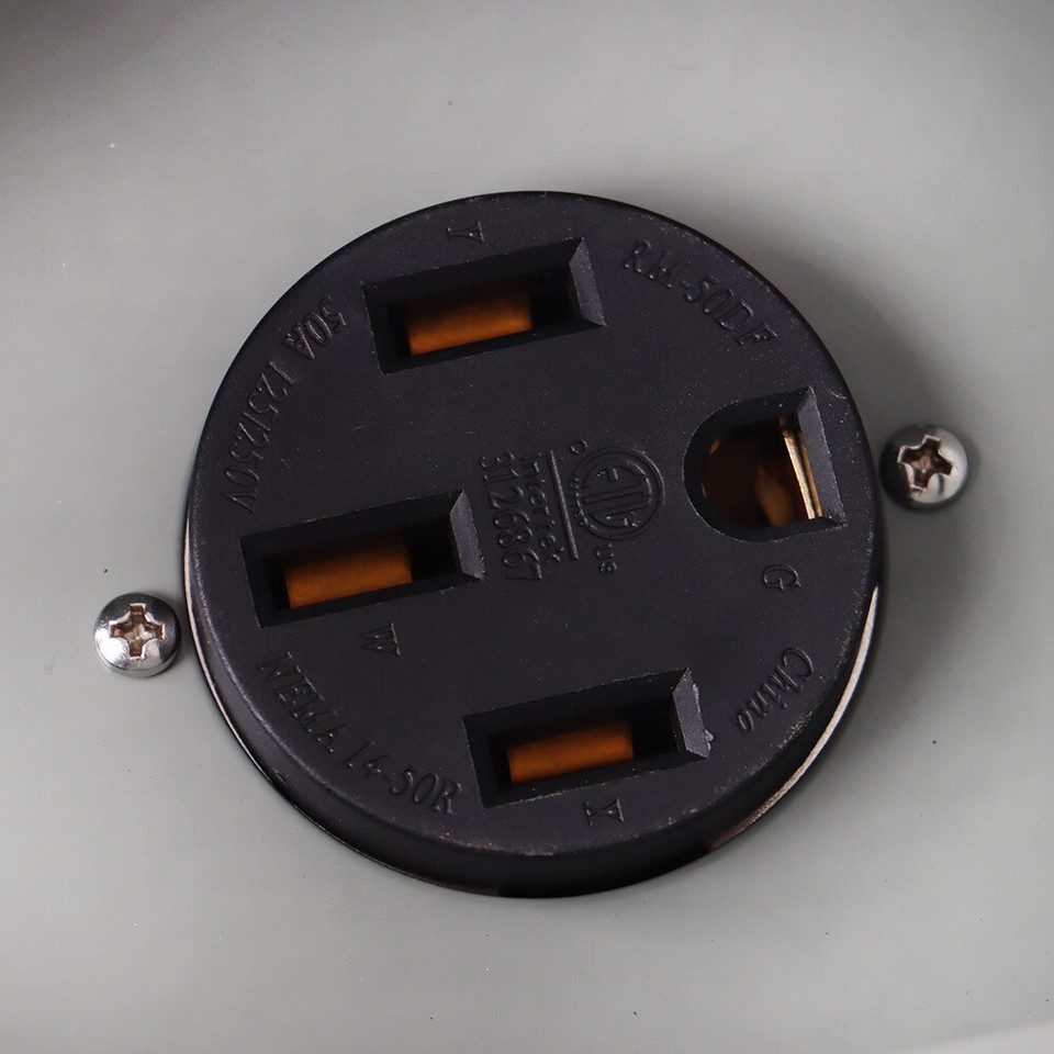 50A 125/250 Volt RV/EV Power Outlet Box Enclosed Lockable Weatherproof