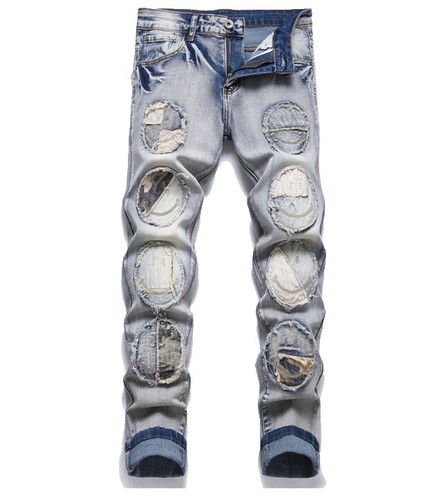 Supreme FW24 Flocked Loose Fit Denim Logo Jeans Blue Size 36 New