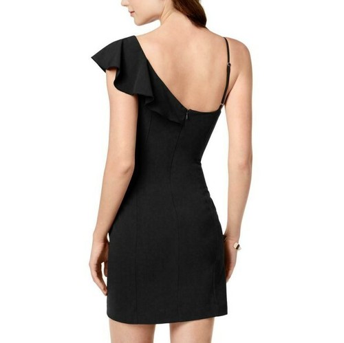 NWT Sz M XOXO Womens Black Ruffled Sheath Party Cocktail Dress Juniors New - Picture 2 of 2