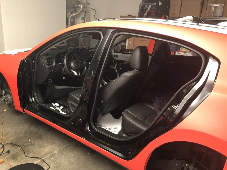 VVivid 2018 VVivid+ Matte Blood Orange Metallic Vinyl Car Wrap Film | V183 - Image 2 of 3