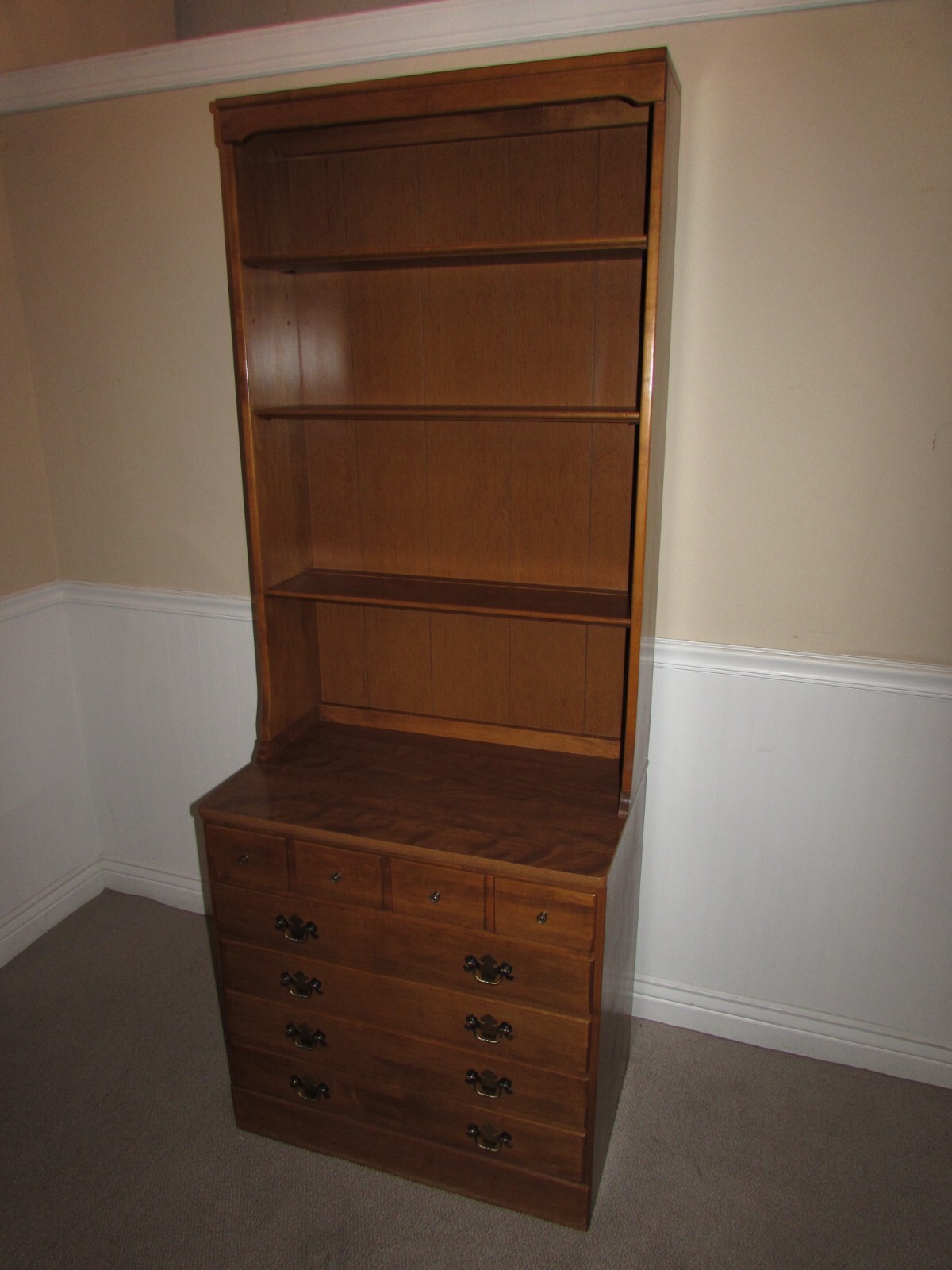 ETHAN ALLEN CUSTOM ROOM PLAN (CRP) 30" MAPLE CORNER CHEST W/BOOKCASE HUTCH eBay