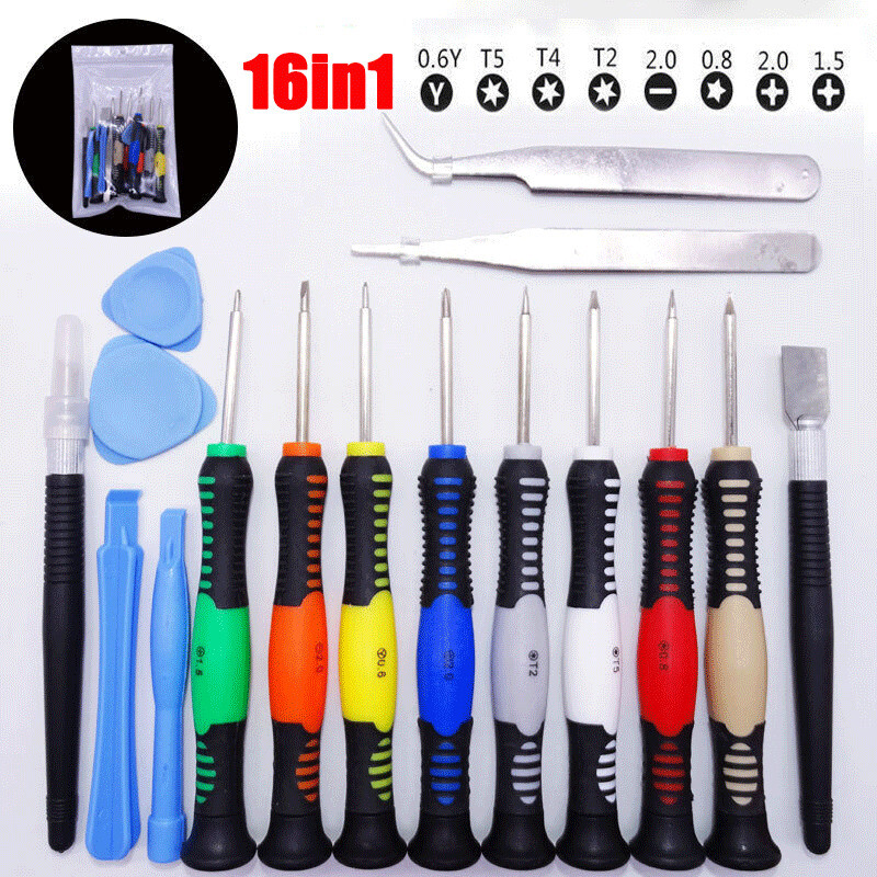 16 Mobile Cell Phone Screen Opening Repair Tools Kit Screwdriver Set for iPhone