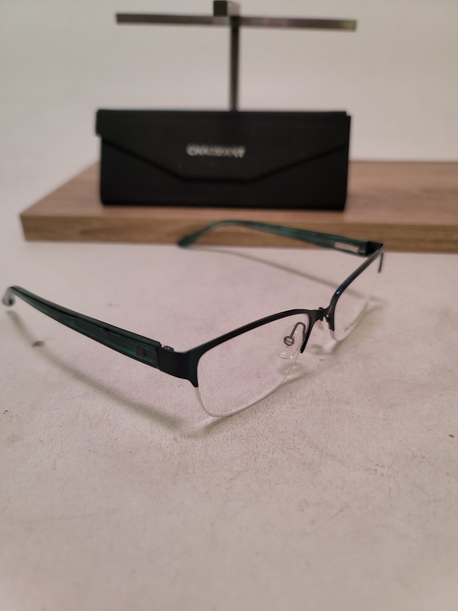 BCBGMAXAZRIA Lauren Teal Semi-Rimless Eyeglass Frames 52-17-130 CV BCBGMAXAZRIA Eyeglasses Frames LAUREN TEAL Blue Cat Eye Half  main image 2