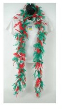 Feather Boa Red White and Green 6 ft 60 Grams