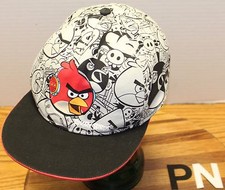 VERY NICE H  M ANGRY BIRDS FLAT BILL HAT YOUTH SIZE 10-12 VGC PN