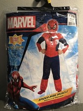 NEW Marvel Spidermqn Muscle Boys  Costume Small 4-6 Cosplay Outfit 2pc 185