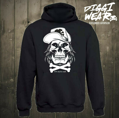 MR SKULLHEAD | SKATE PUNK ROCK | GRUNGE VINTAGE BONES HOODIE DIGGIWEAR 1979 