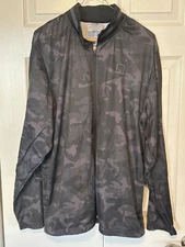 AND 1 Jacket Mens SZ XL Blk/Gray Camo Lg Slv Performance  Full Zip