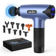 SEJOY Massage Gun Deep Tissue for Athletes Percussion Massager 30 Speed 10 Heads