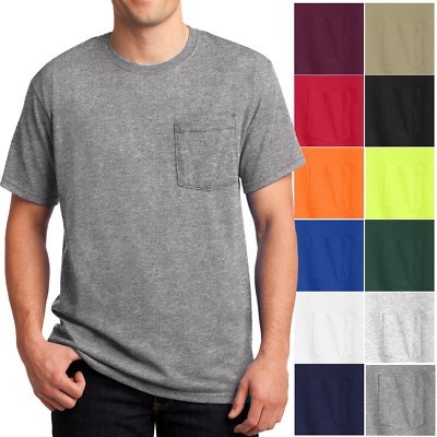 Herren T-Shirt mit Tasche Jerzees 50/50 Baumwolle/Poly Tee Gr. S, M, L, XL NEU