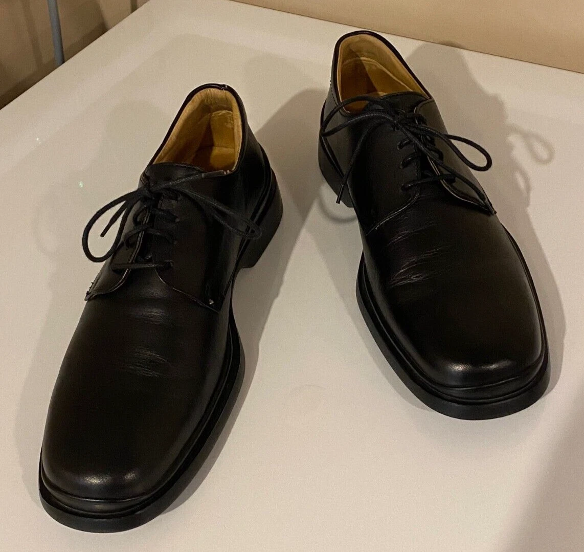 Scarpe eleganti Oxford Coach vintage in pelle nera da uomo 8 D stile Gavin