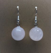 925 Sterling Silver Hypoallergenic Hook Earrings Round Natural Stone New 573