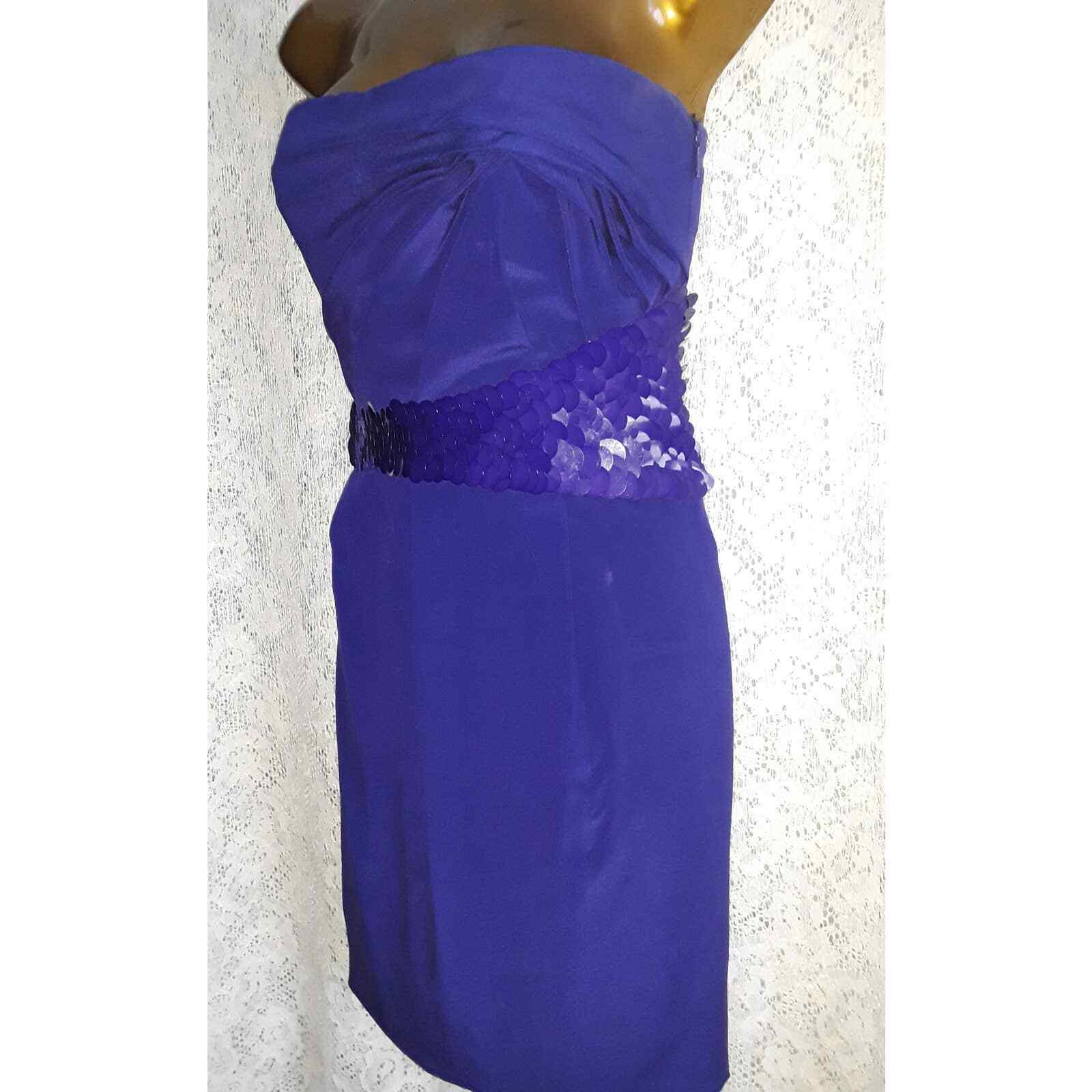 Versace Sz 42 IT Royal Blue Strapless Sequin Embe… - image 6