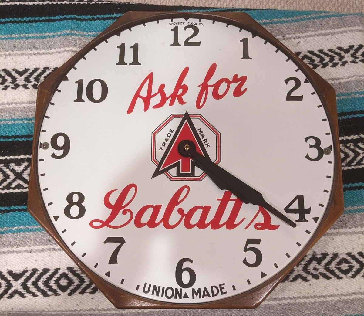 Original 1930 Labatt's Beer Works Clock Porcelain Brewery Union