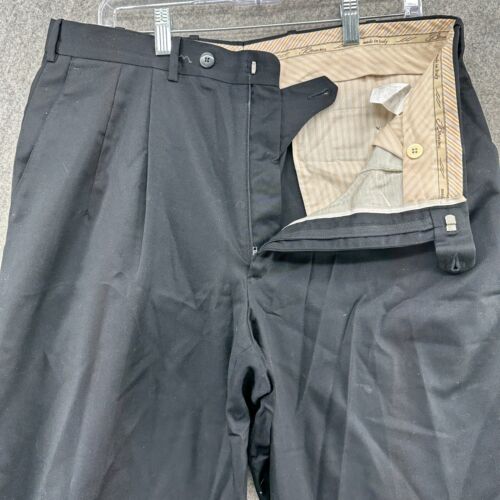 VTG JB Britches Winston Pants Mens 34R Black Pleated Cuffed Dress Attire 90s