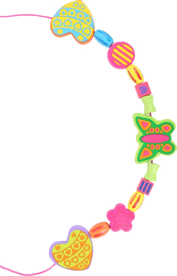 Fädelperlen Blumenwiese Holzperlen Holz für Kinder Ketten Schmuck Fädeln - Bild 2 von 3