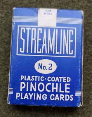 Vintage Blue ARRCO Streamline Pinochle Cards Deck No. 2 Linen Finish