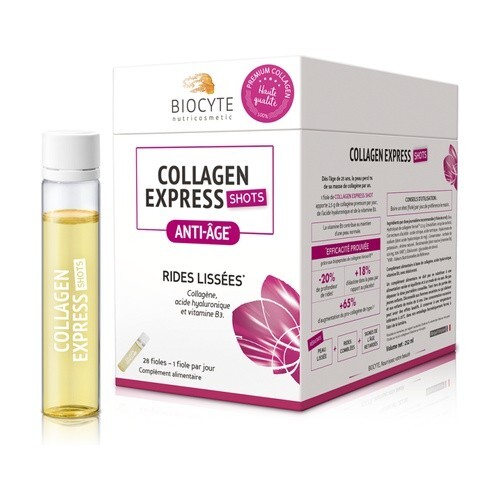 Rides lissées avec COLLAGEN ACIDE HYALURONIQUE BIOCYTE express contre le vieillissement