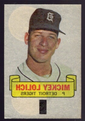 1966 CENTERED TOPPS BASEBALL RUB OFF INSERT / MICKEY LOLICH DETROIT TIGERS