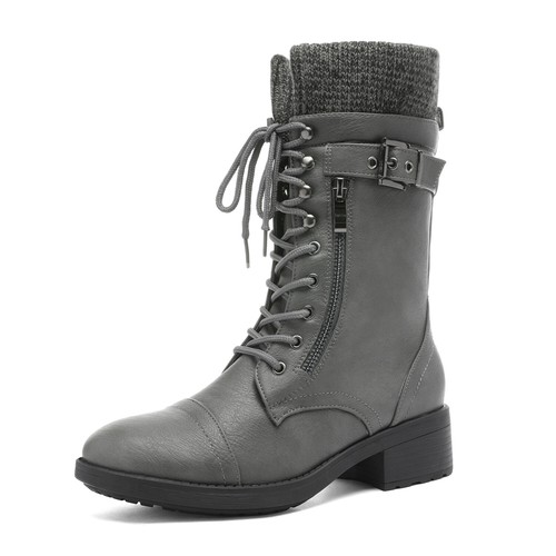 mid length lace up boots