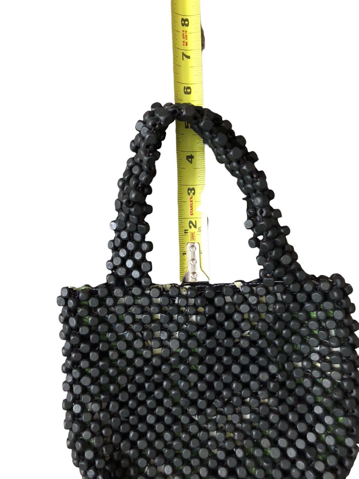 Tiny Mini Black Beaded Magnetic Snap Closure Purs… - image 7