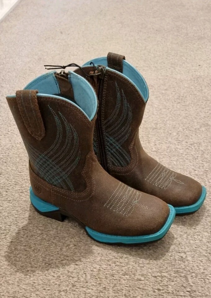 Bottes Western Imperméables Ariat Anthem - Enfants UK 8 / EU 27 - Marron Rôti Foncé - Neuves
