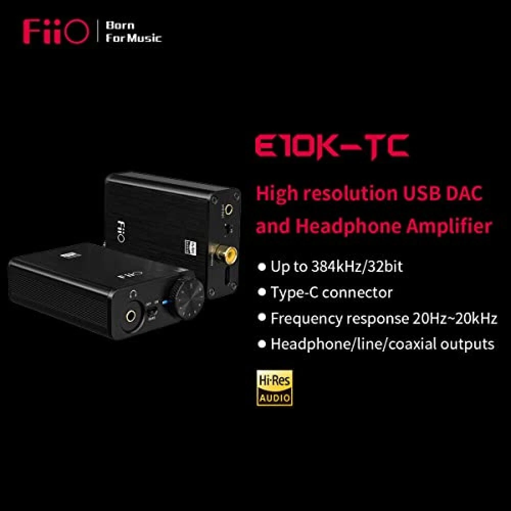 FiiO E10K TC Headphone Amplifier Type C USB DAC Black From Japan