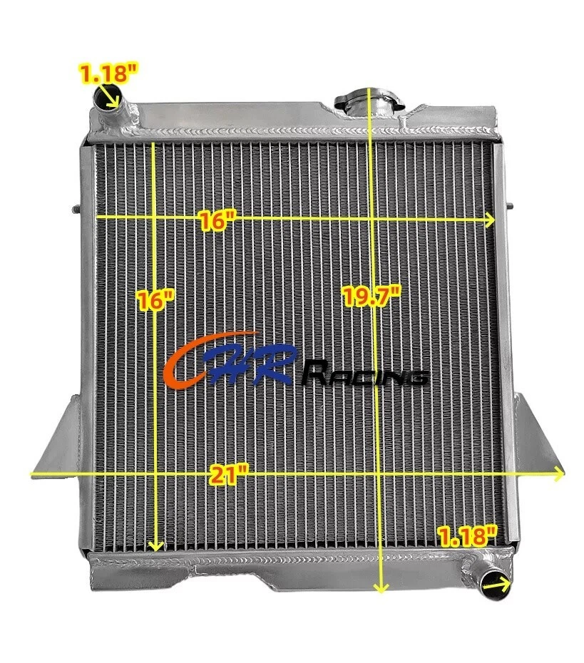 Radiador de aluminio + cubierta + ventilador para Triumph TR 6 1969-1974 TR 250 1967 1968 Foto 2 de 4