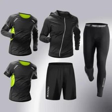 Fashion 3-5 Pcs Mens Running Sportswear Set Fitness Jogging Compression Tracksui