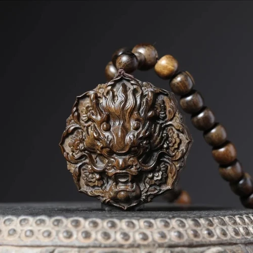 Ciondolo amuleto fortunato drago 4 dimensioni preghiera perline collana gioielli catena regalo USA - Foto 3 di 21