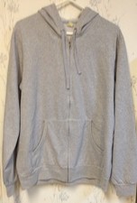 Hoodie Hooded Fleece Sweatshirt Full Zip Solid Plain Blank Hoody NEW NWOT Gray