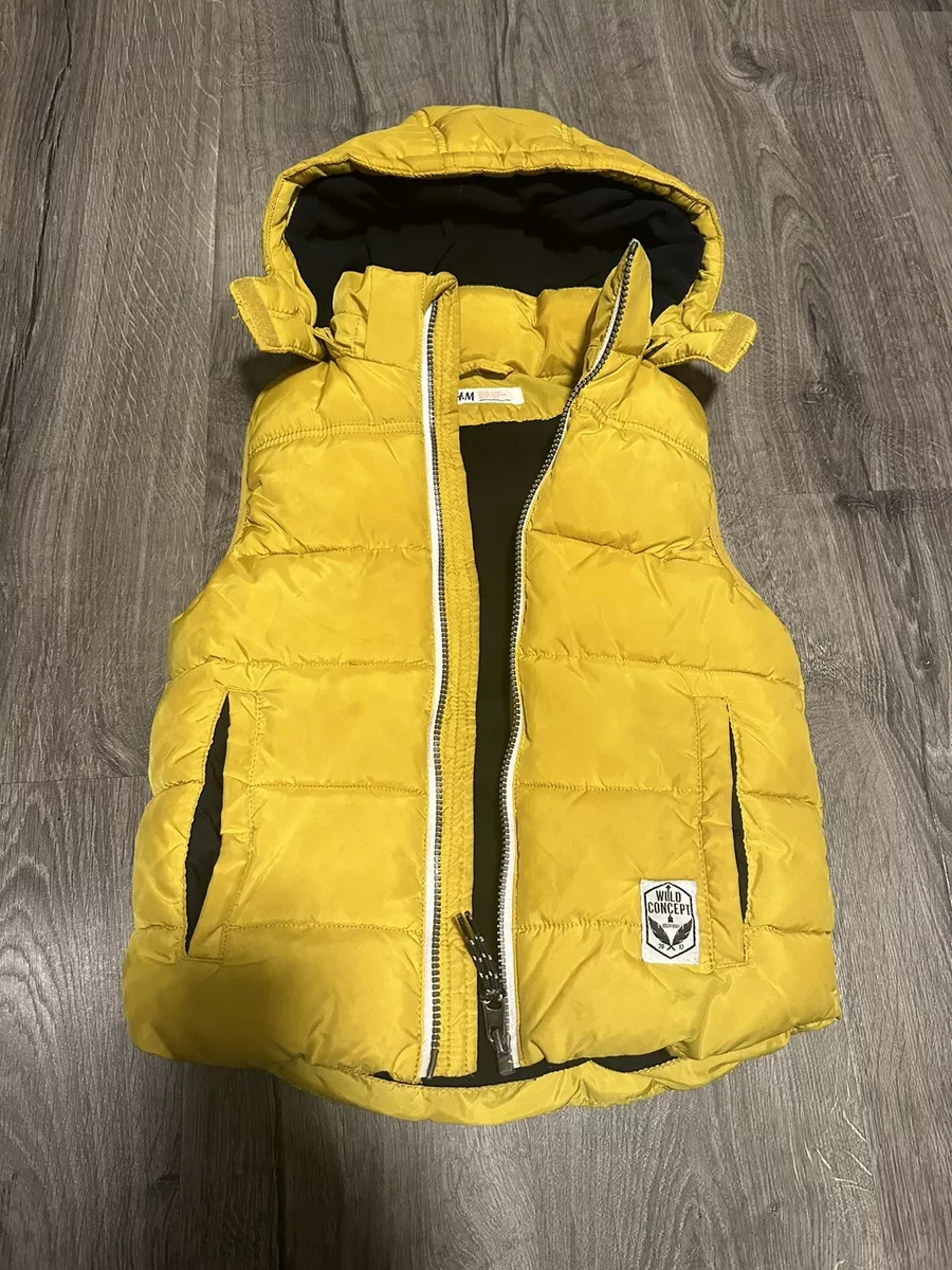 H M Winter Vest Size S Puffy Vest Yellow Navy 8 9 Kids