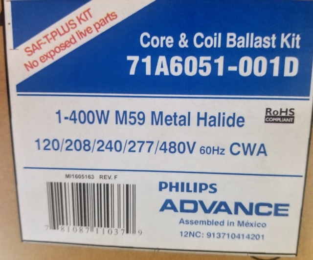 ADVANCE 71A5390-001D CORE /& BALLAST 1-100W M90 METAL HALIDE 120V//208V//240V//277V
