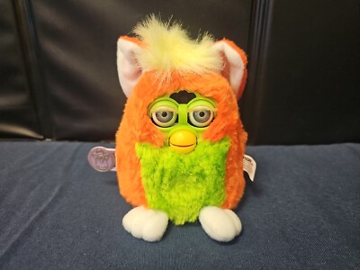Furby Green Orange Blue Eyes Tiger Electronic Original Tags Not Working 1999