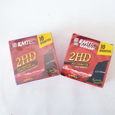 Emtec BASF 2HD Disketten 2x 10er Pack  3,5'' 2HD Floppy Disc 90mm Dos-formatiert