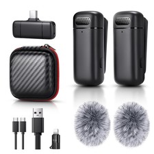 Mini Wireless Lavalier Microphone for iPhone/Android/Laptop, Plug Play mini...