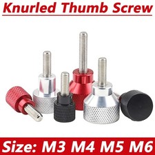 M3-M6 Aluminium Stainless Knurled Thumb Screw Hand Grip Knob High Head Bolts DIY