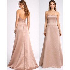 New Watters  Watters Strapless Satin Wedding Formal Gown Size 2 Blush Champagne
