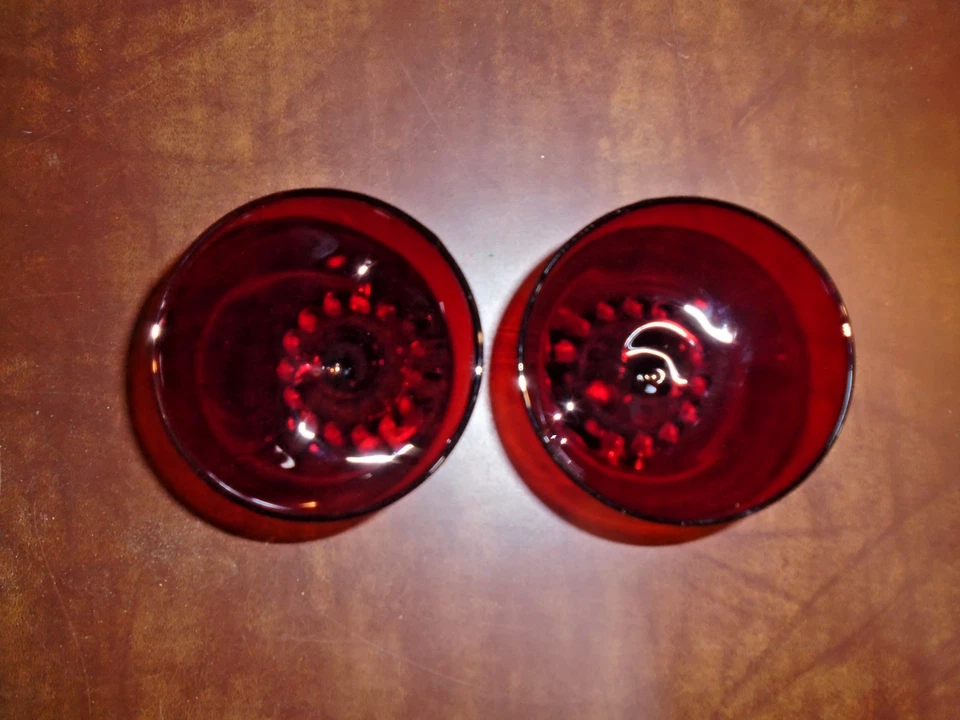 2 Anchor Hocking Ruby Red BOOPIE Berwick Berple Sherbet Glasses - Image 4 of 4