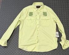Howler Bros Men's L Gaucho Snap Front Western Shirt Slithering Gators Yellow NWT