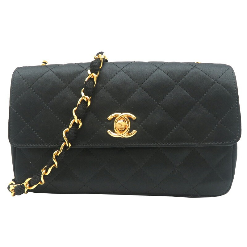 Chanel Matelasse Chain Shoulder Bag in Satin Dh88205 Available for Pickup