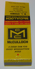 Vintage Matchbook Cover McCulloch Chain Saws W. L. Sterner Hanover, PA Farming — photo 1